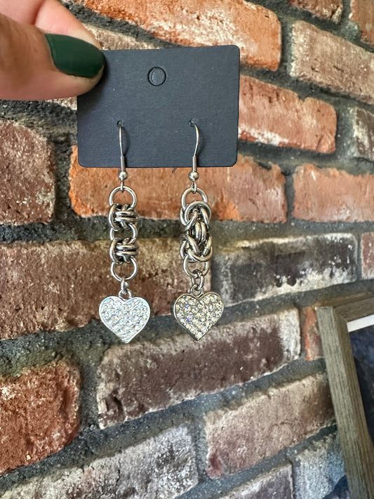 Mismatched heart earrings