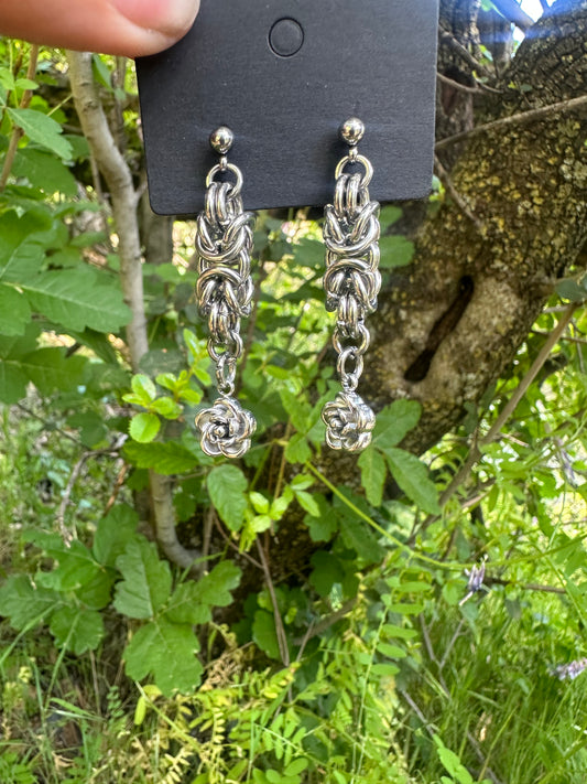 Byzantine flower earrings